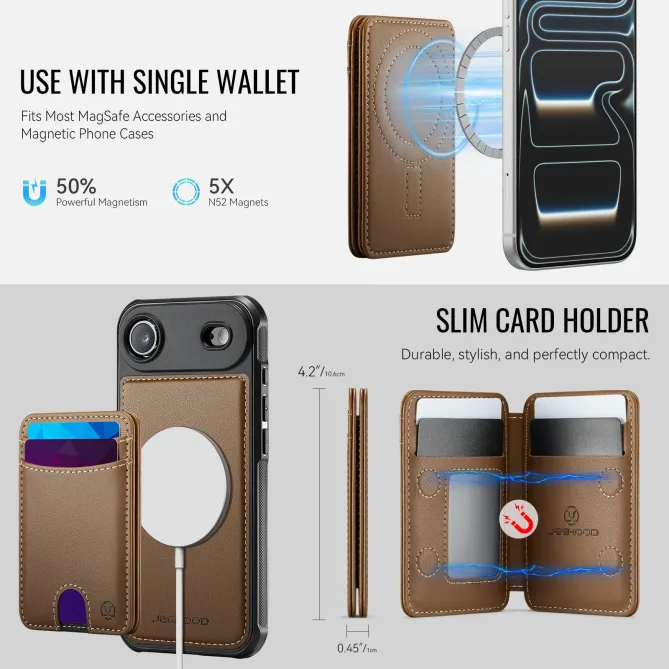 Coque iPhone Air J10 MagSafe Portefeuille Amovible