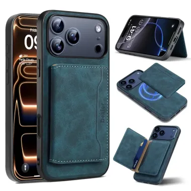 Coque iPhone 17 Pro Max Rétro avec Porte-Cartes | D13 Bleu marine - photo 2