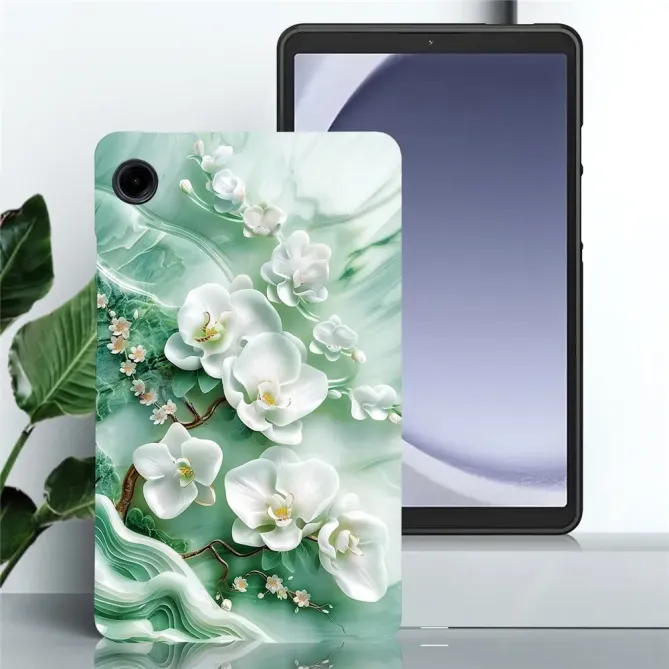 Coque Samsung Galaxy Tab A11 / A9 Orchidée Blanche Jade