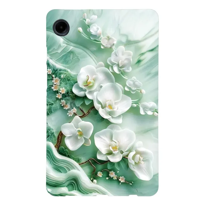 Coque Samsung Galaxy Tab A11 / A9 Orchidée Blanche Jade