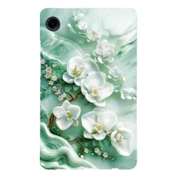 Coque Samsung Galaxy Tab A11 / A9 Orchidée Blanche Jade