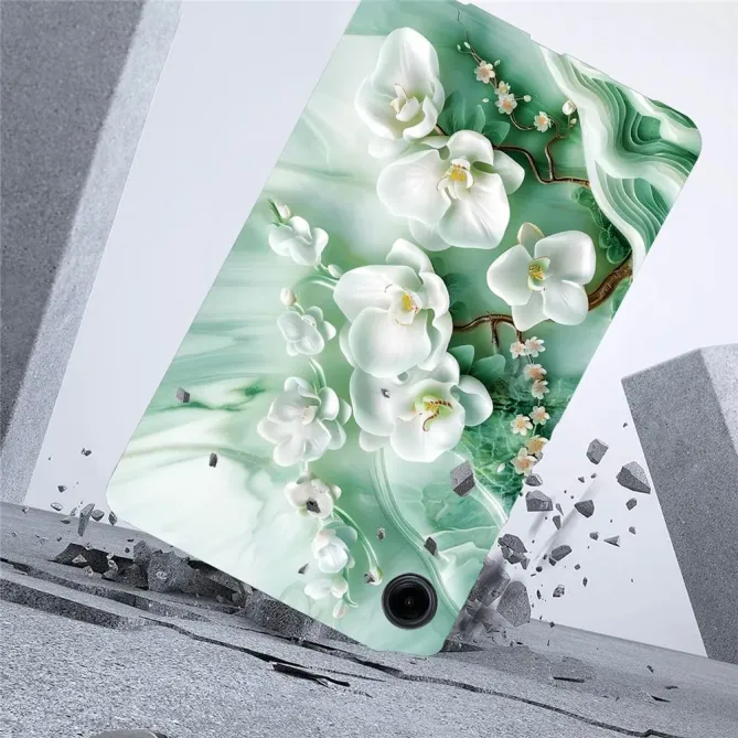 Coque Samsung Galaxy Tab A11 / A9 Orchidée Blanche Jade