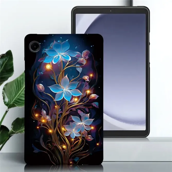 Coque Samsung Galaxy Tab A11 / A9 Fleur Bleue Nocturne