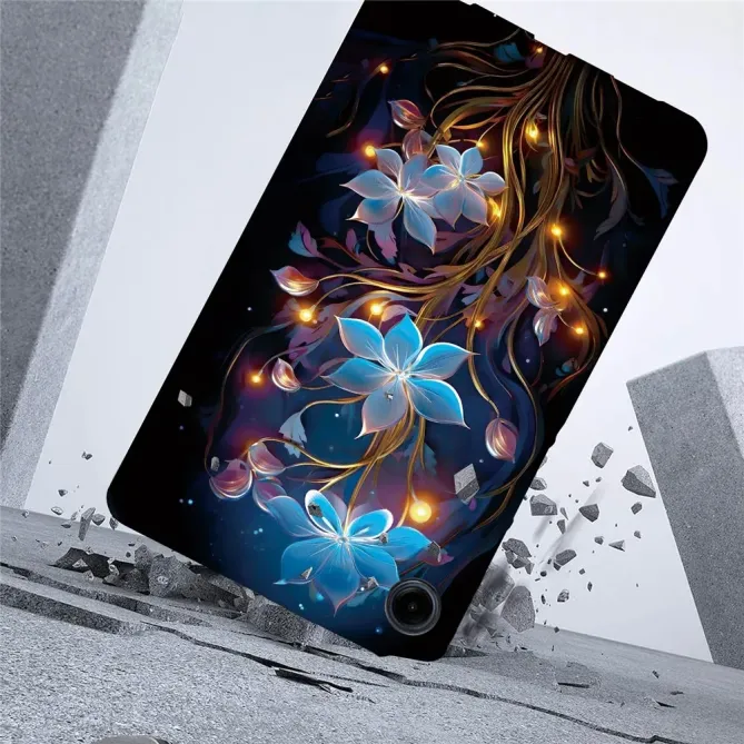 Coque Samsung Galaxy Tab A11 / A9 Fleur Bleue Nocturne
