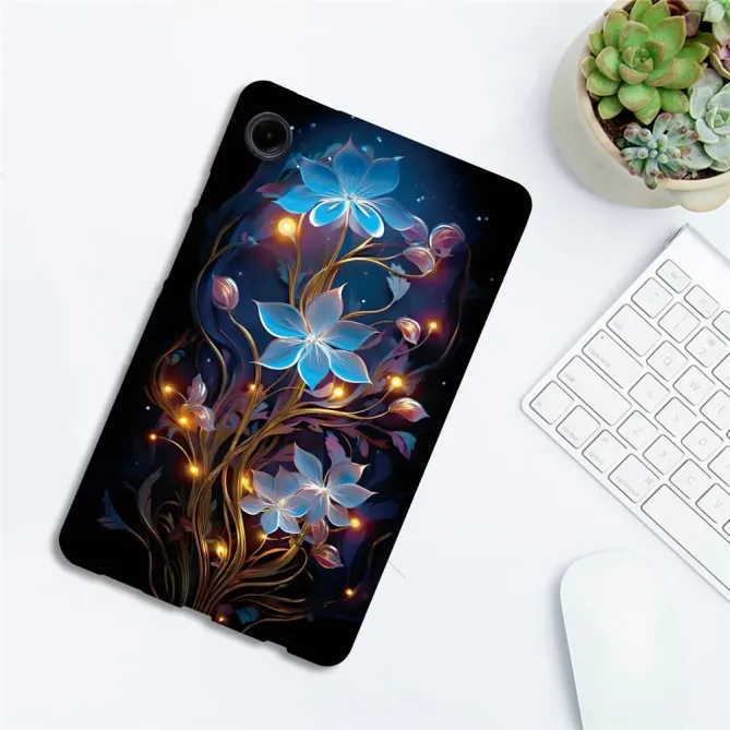 Coque Samsung Galaxy Tab A11 / A9 Fleur Bleue Nocturne