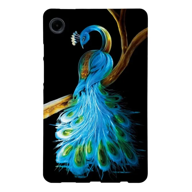 Coque Samsung Galaxy Tab A11 / A9 Paon Bleu Majestueux
