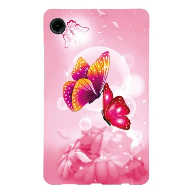 Coque Samsung Galaxy Tab A11 / A9 Papillon Rose