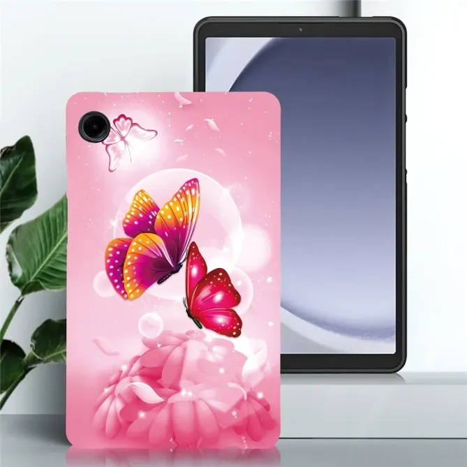 Coque Samsung Galaxy Tab A11 / A9 Papillon Rose