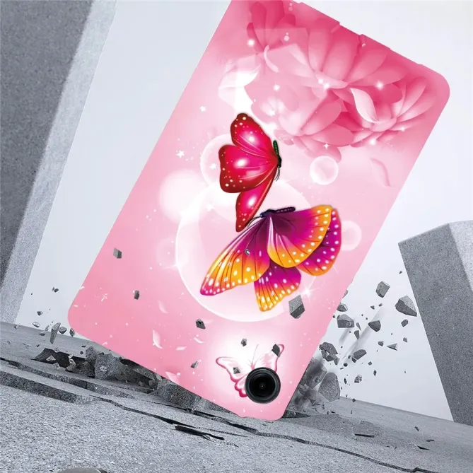 Coque Samsung Galaxy Tab A11 / A9 Papillon Rose