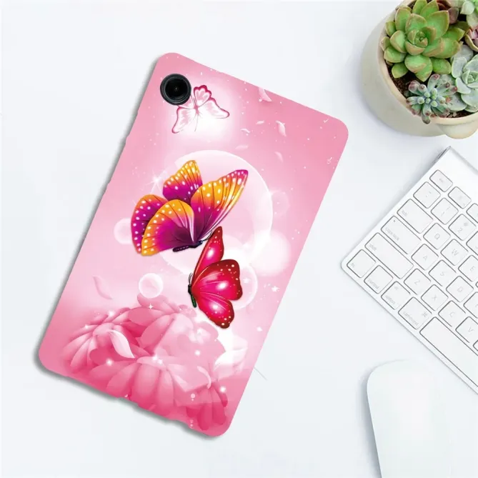 Coque Samsung Galaxy Tab A11 / A9 Papillon Rose