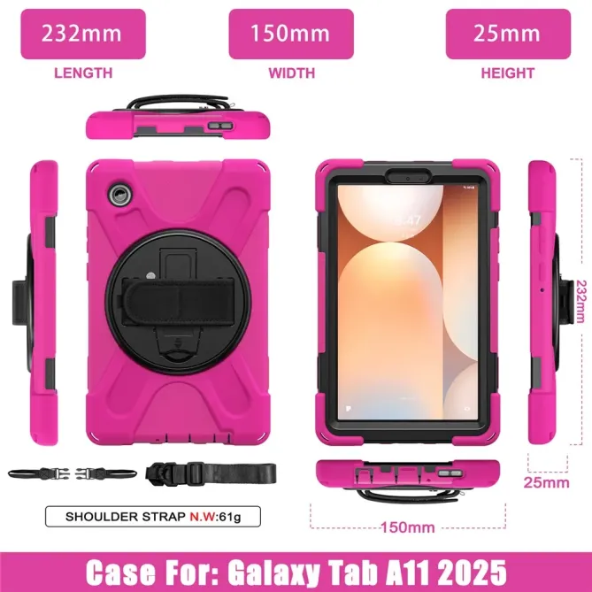 Coque Samsung Galaxy Tab A11 Support 360 degrés Bandoulière Renforcée