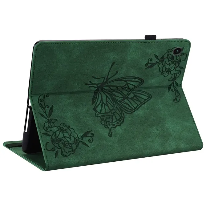 Étui Samsung Galaxy Tab A11 / A9 Papillon Fleur Simili Cuir Porte-cart