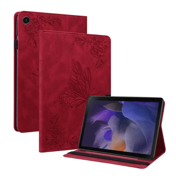 Étui Samsung Galaxy Tab A11 / A9 Papillon Fleur Simili Cuir Porte-cart