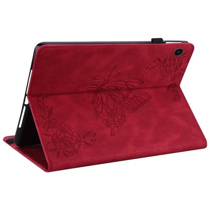 Étui Samsung Galaxy Tab A11 / A9 Papillon Fleur Simili Cuir Porte-cart