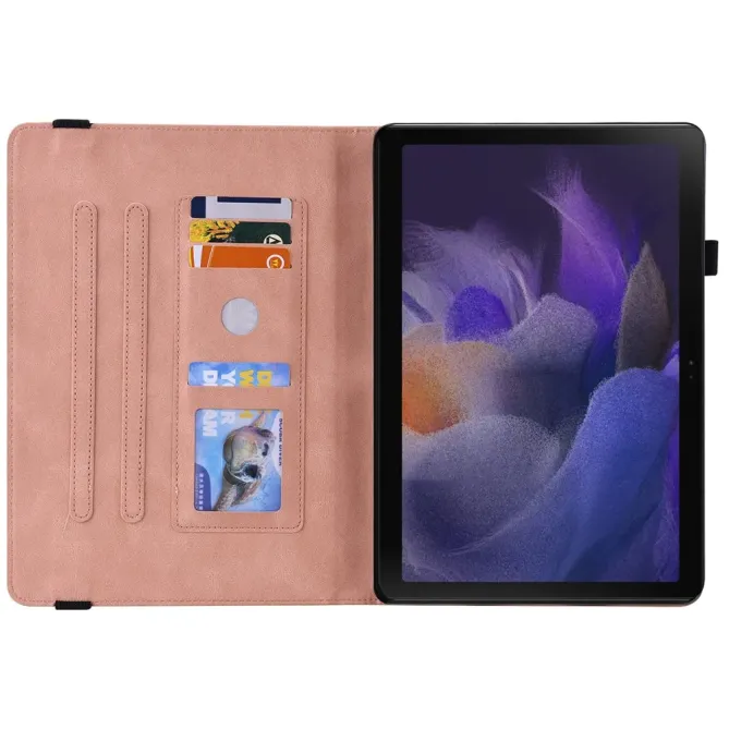Étui Samsung Galaxy Tab A11 / A9 Papillon Fleur Simili Cuir Porte-cart