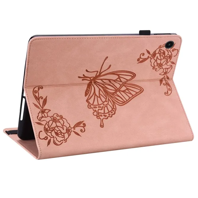 Étui Samsung Galaxy Tab A11 / A9 Papillon Fleur Simili Cuir Porte-cart