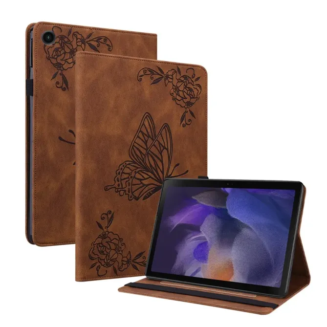 Étui Samsung Galaxy Tab A11 / A9 Papillon Fleur Simili Cuir Porte-cart