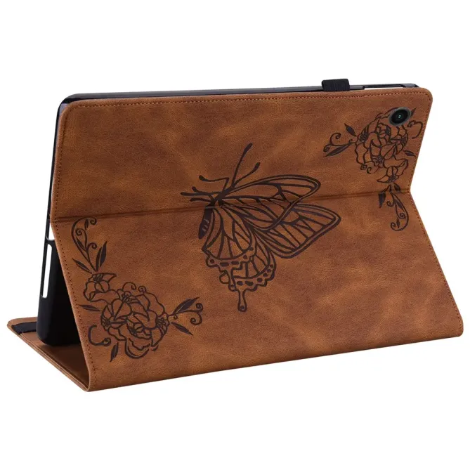 Étui Samsung Galaxy Tab A11 / A9 Papillon Fleur Simili Cuir Porte-cart