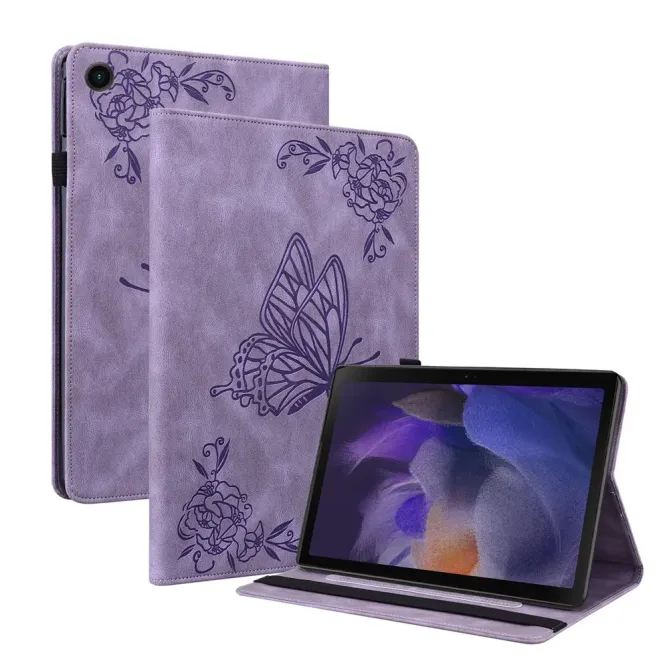 Étui Samsung Galaxy Tab A11 / A9 Papillon Fleur Simili Cuir Porte-cart