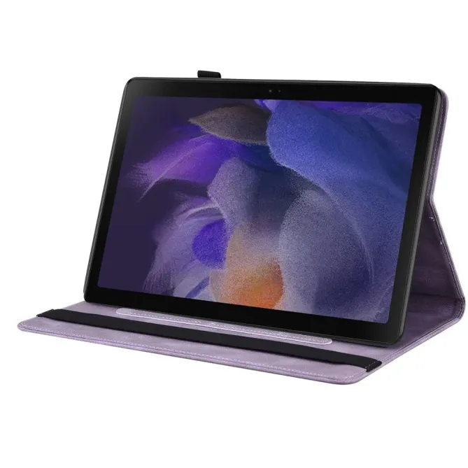 Étui Samsung Galaxy Tab A11 / A9 Papillon Fleur Simili Cuir Porte-cart