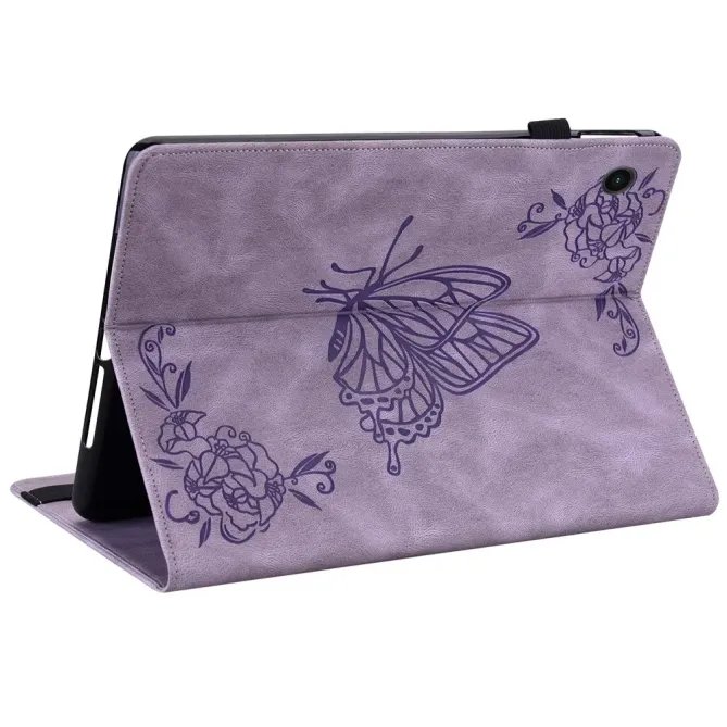 Étui Samsung Galaxy Tab A11 / A9 Papillon Fleur Simili Cuir Porte-cart