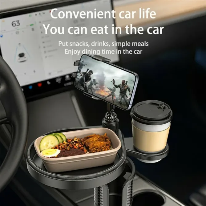 Organiseur Voiture Plateau Porte-Gobelet Support Téléphone