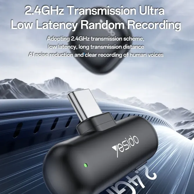 Microphone Cravate AI Type-C 48KHz Sans Fil