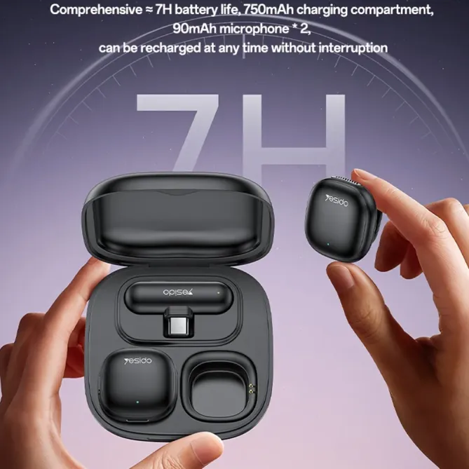 Microphone Cravate AI Type-C 48KHz Sans Fil