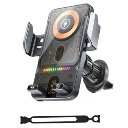 Support Smartphone Auto 15W Infrarouge Rotatif Silicone