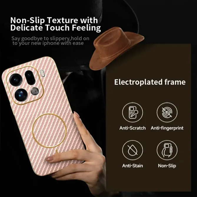 Coque Oppo Find X9 Pro 5G Texture Carbone MagSafe