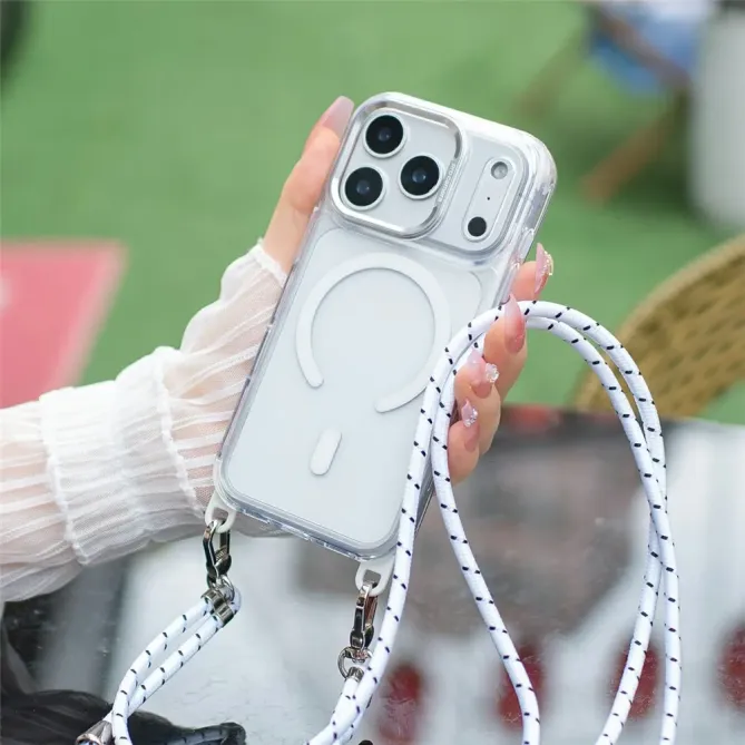 Coque iPhone 17 Pro Max Transparente MagSafe et Cordon