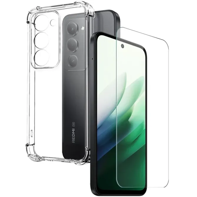 Coque Xiaomi Redmi 15 4G/5G transparente airbag + verre trempé