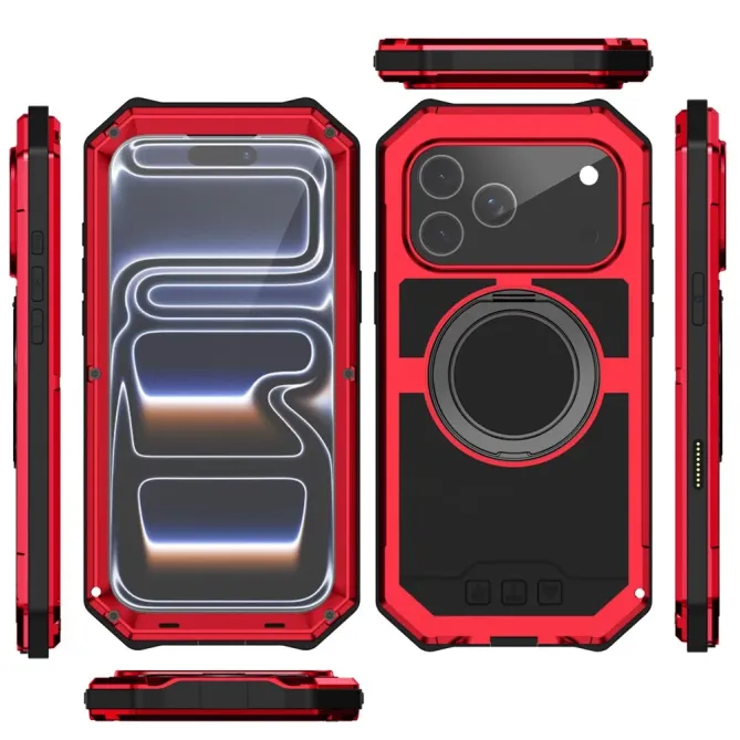 Coque iPhone 17 Pro Max R-JUST Métal MagSafe | Anneau et Verre Trempé