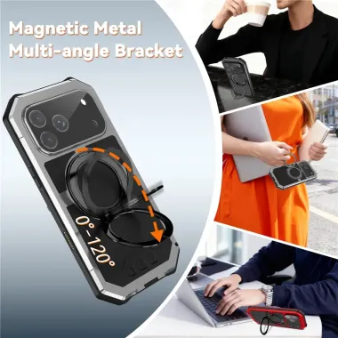 Coque iPhone 17 Pro Max R-JUST Métal MagSafe | Anneau et Verre Trempé Argent - photo 18