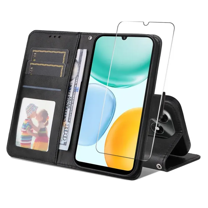 Housse Honor X5C Plus Portefeuille avec Verre Trempé