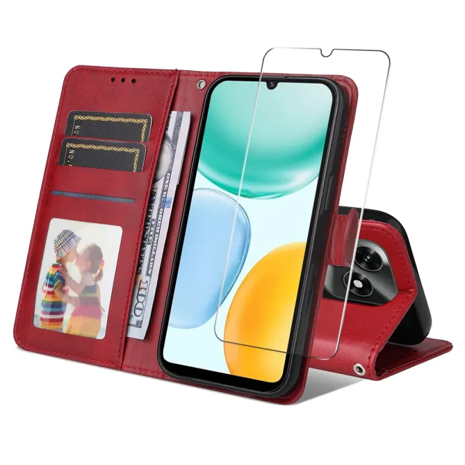 Housse Honor X5C Plus Portefeuille avec Verre Trempé