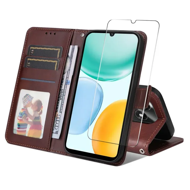 Housse Honor X5C Plus Portefeuille avec Verre Trempé