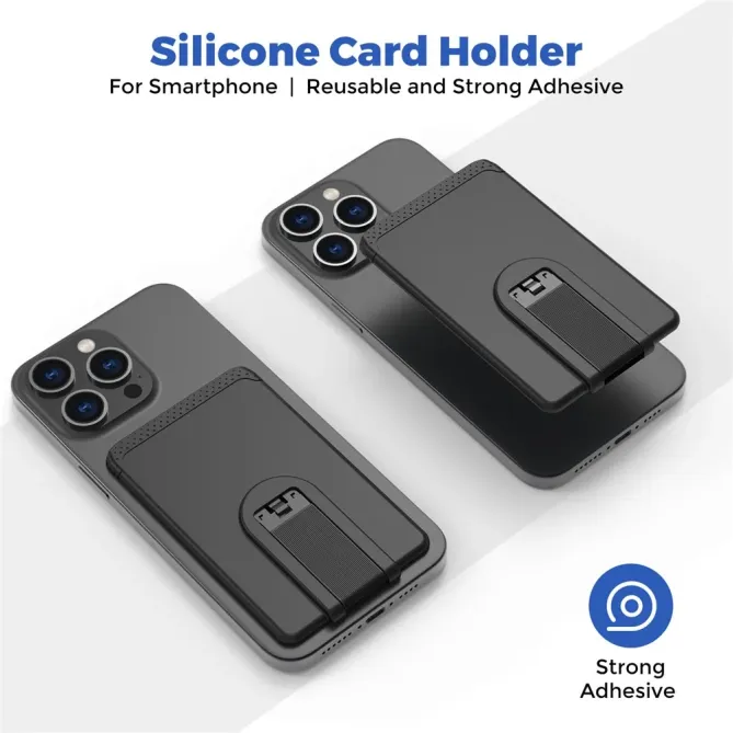 Porte-cartes silicone adhésif WG133, étui smartphone fin et léger