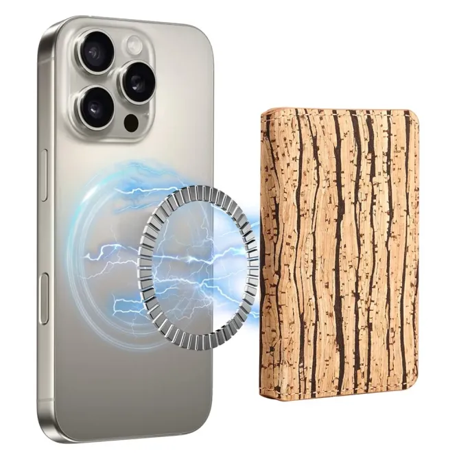 Porte-cartes MagSafe Ultra Fin | Grain Bois Jaune