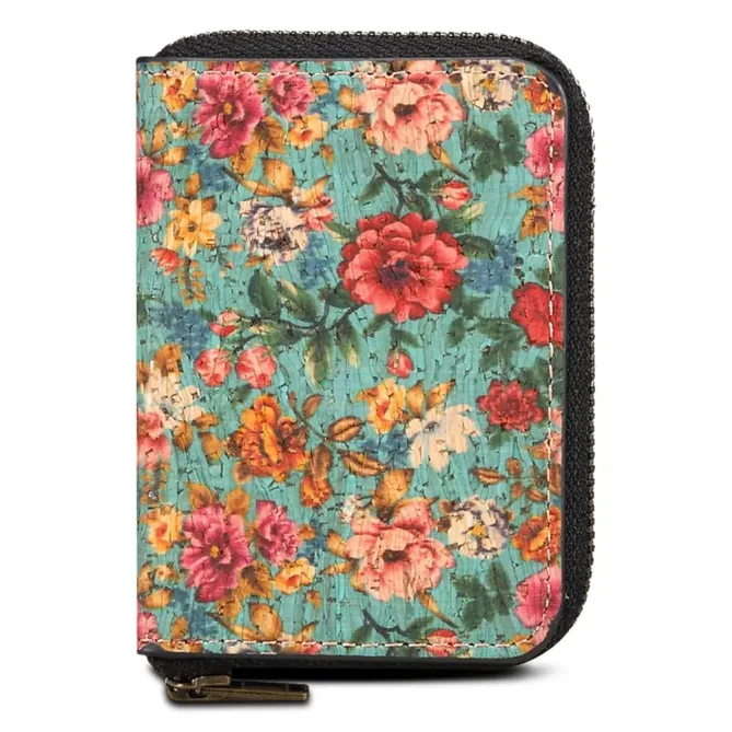 Portefeuille Fleuri MagSafe Bleu | Bloom Zip