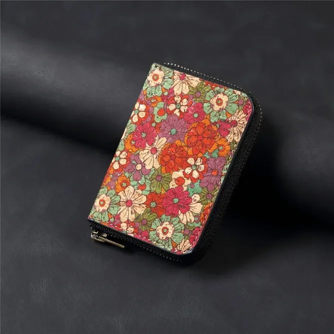 Portefeuille Fleuri MagSafe Rouge | Bloom Zip
