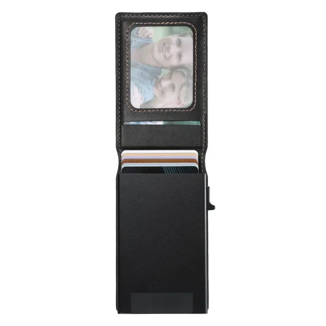 Porte-cartes Magnétique Effet Cuir Ciré SUTENI | 8 Cartes