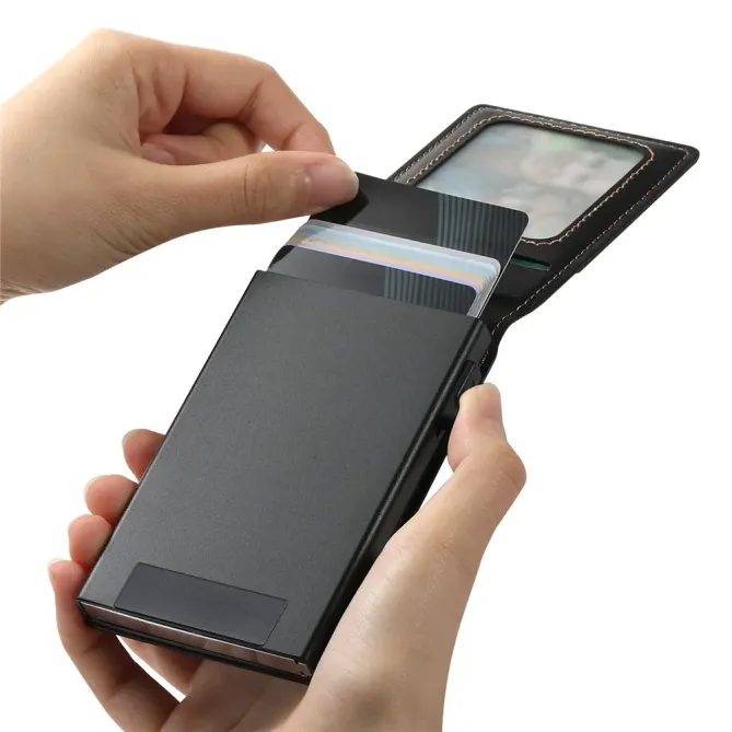 Porte-cartes Magnétique Effet Cuir Ciré SUTENI | 8 Cartes