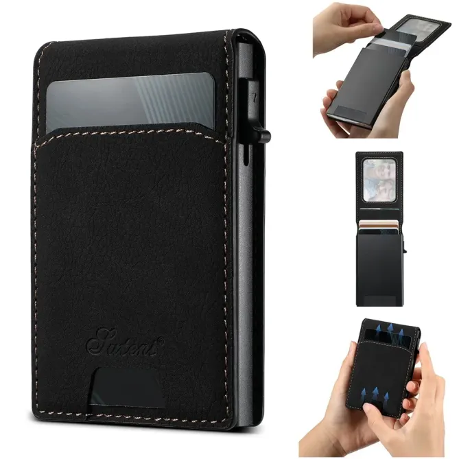 Porte-cartes Magnétique Litchi 8 Cartes | SUTENI