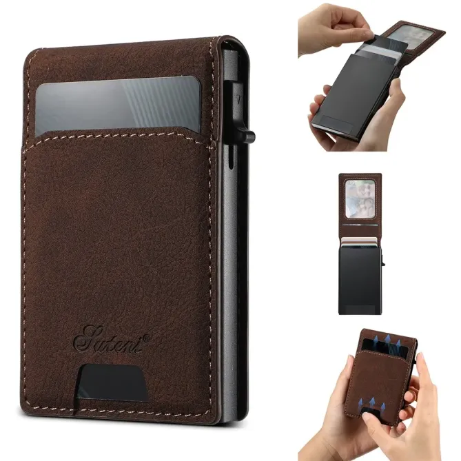 Porte-cartes Magnétique Litchi 8 Cartes | SUTENI