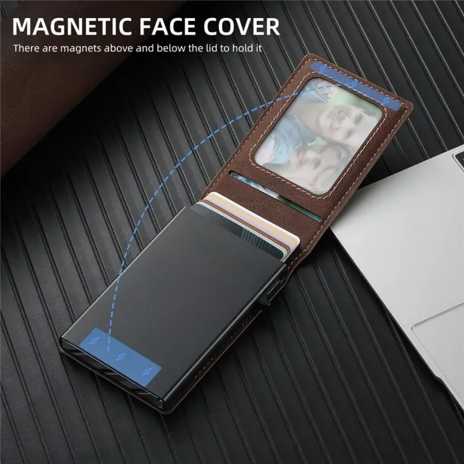 Porte-cartes Magnétique Litchi 8 Cartes | SUTENI