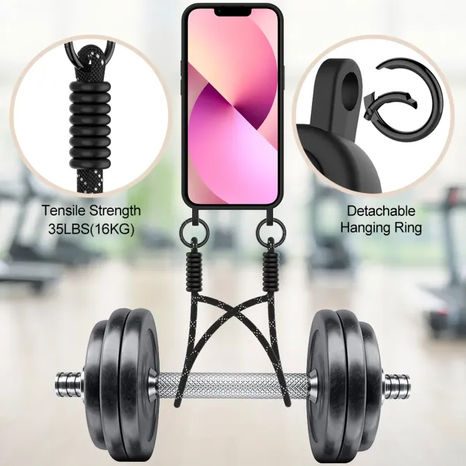 Coque avec Mini Cordon iPhone 14 Silicone et Porte-carte