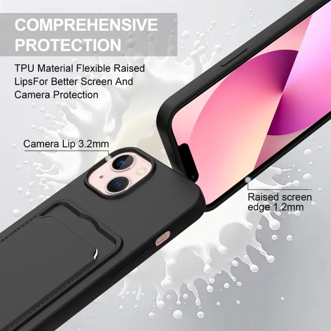 Coque avec Mini Cordon iPhone 14 Silicone et Porte-carte