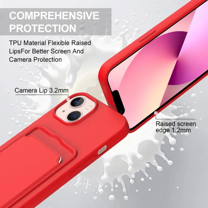 Coque avec Mini Cordon iPhone 14 Silicone et Porte-carte