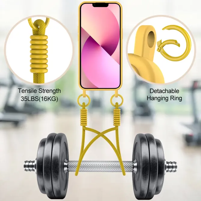 Coque avec Mini Cordon iPhone 14 Silicone et Porte-carte